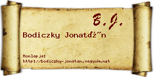 Bodiczky Jonatán névjegykártya